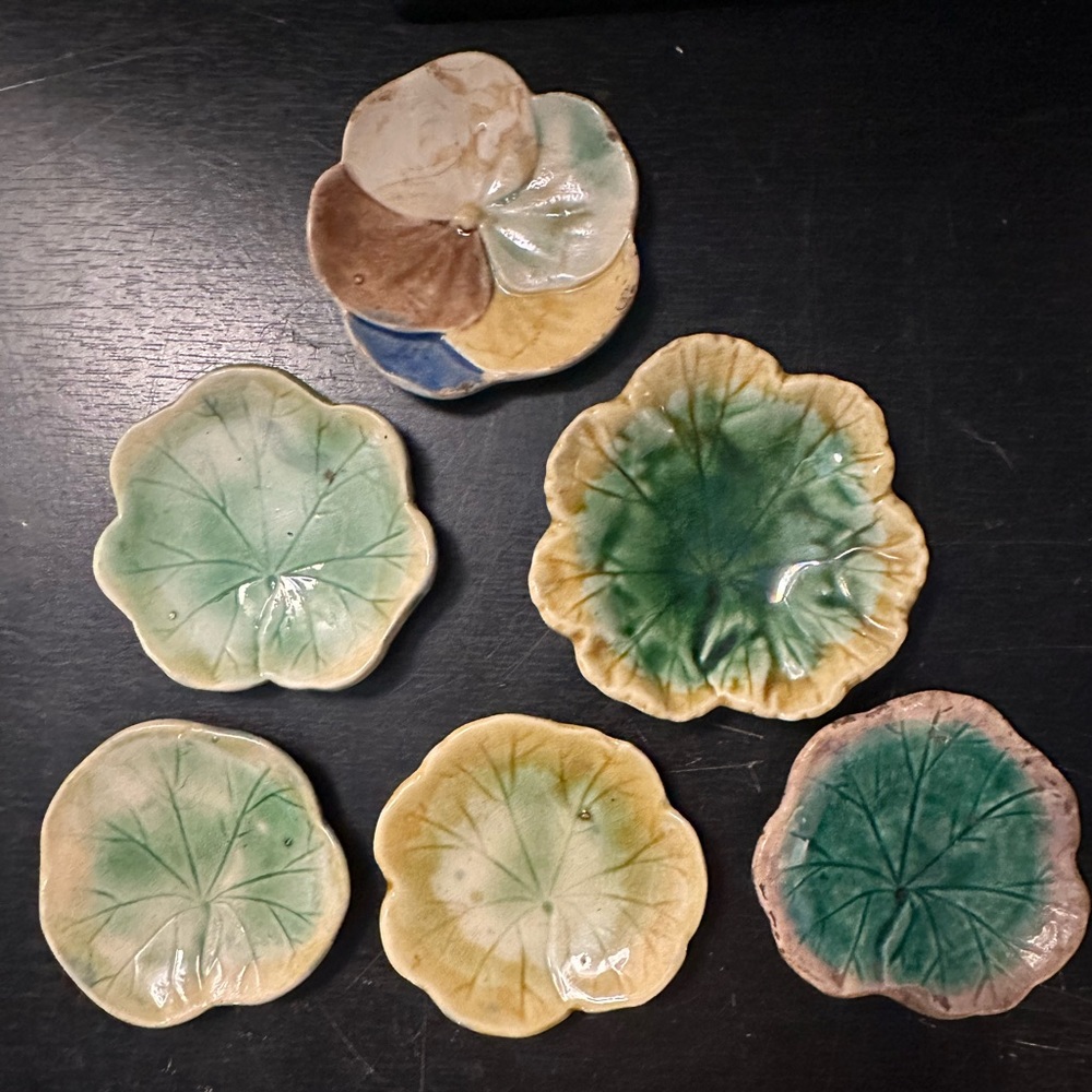 Antique Etruscan Majolica Butter Pats GSH